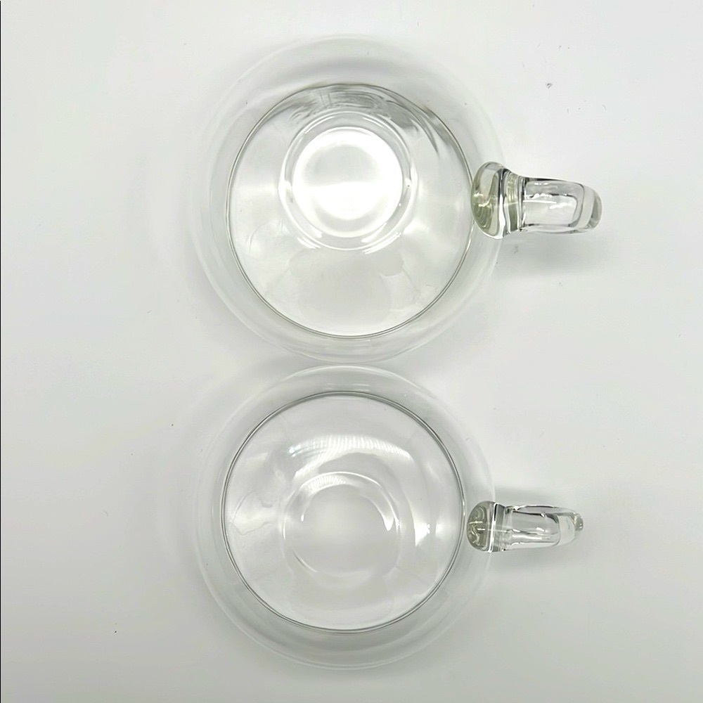 Vintage Moderno by Riekes-Crisa Hand Blown Clear Glass Punch Cups (Set of 2) - Picture 6 of 9